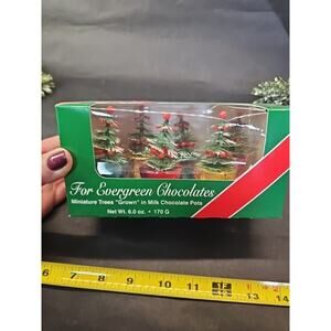 1980s For Evergreen Milk Chocolate Pots Miniature Christmas Trees Candy in Box